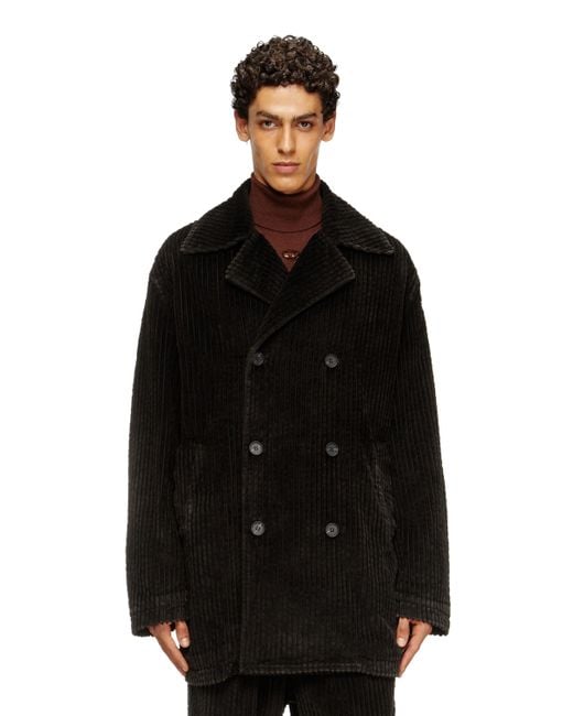 DIESEL Trenchcoat Aus Behandeltem Canvas in Black für Herren