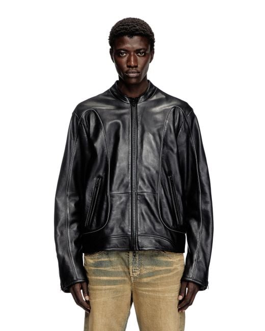 メンズ DIESEL レザージャケット Black