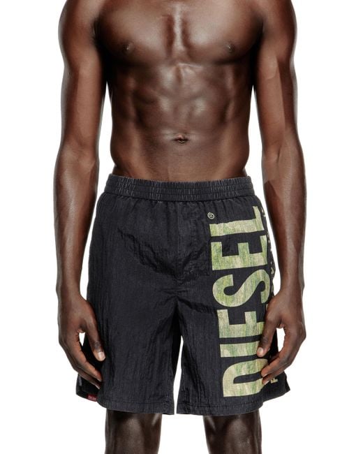 DIESEL Black Board Shorts for men