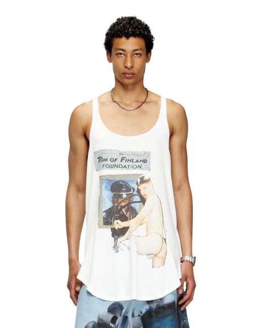 DIESEL Tank Top With Graphic Print White