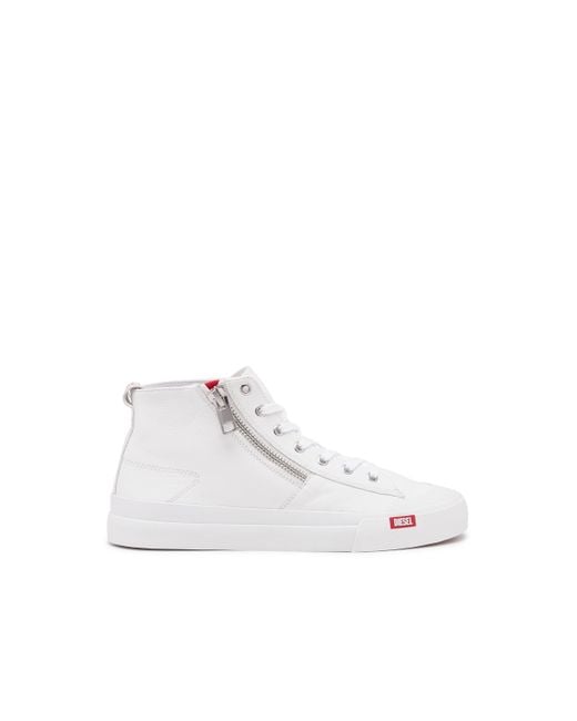 DIESEL S-Athos Zip-High-Top Sneakers in White for Men | Lyst
