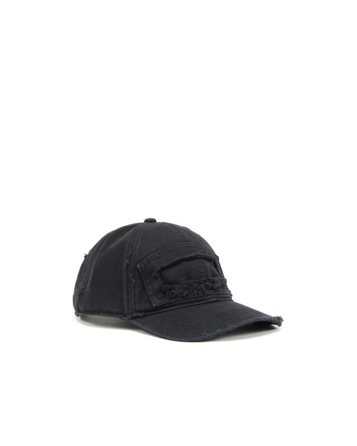 DIESEL Black Baseball Cap With Cut-out Patch for men