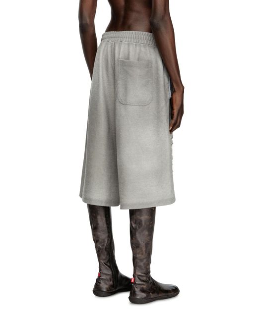 メンズ DIESEL Shorts With Distressed Knees Gray