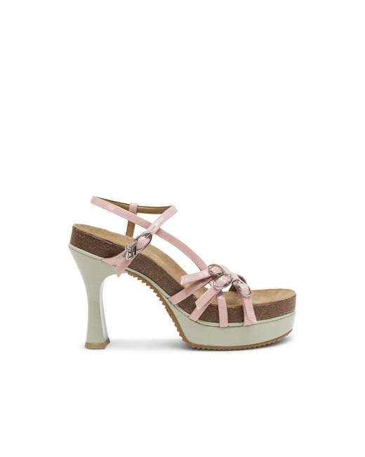 DIESEL White D-Woodstock-Strappy Platform Sandals