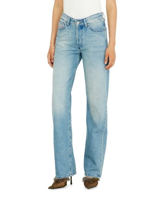 DIESEL Blue Regular Jeans High Waist 1971 D-Sent, Light, Button Fly