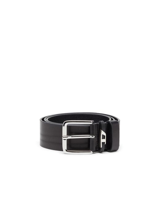DIESEL Black 4 Cm Crinkle Leather Belt for men