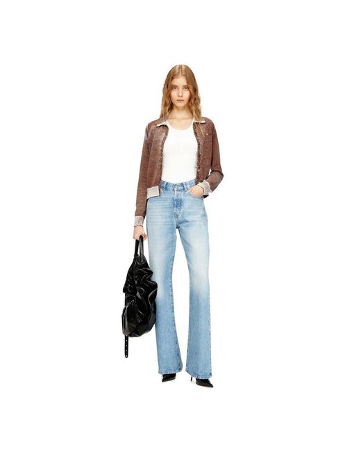 DIESEL White Slim Ribbed Tank Top With Metallic Oval D