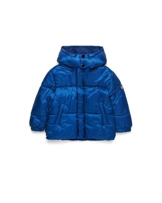 DIESEL Blue Puffer Jacket With Oval D Patch