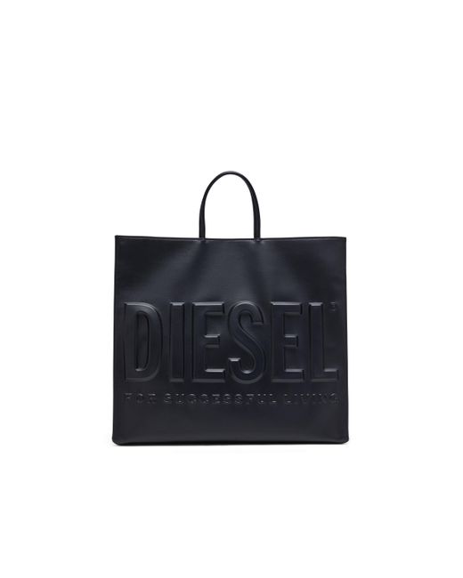 Dsl 3D-Bolso Tote Pequeño De Poliuretano Con Logotipo En Relieve DIESEL de hombre de color Black