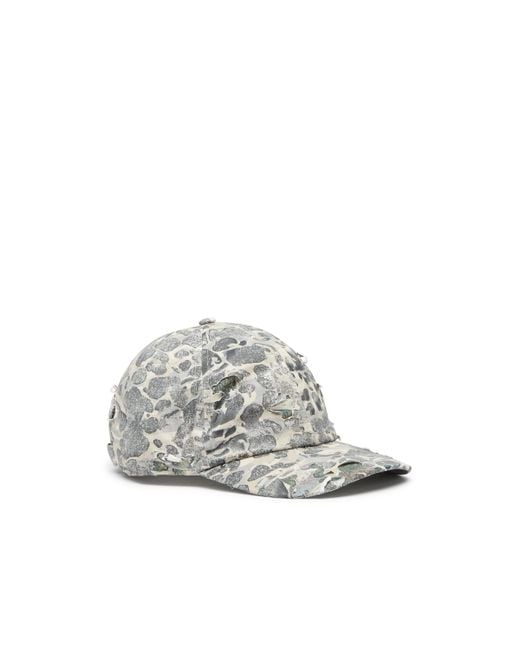 DIESEL Multicolor Camo Baseball Cap With Destroyed Finish for men