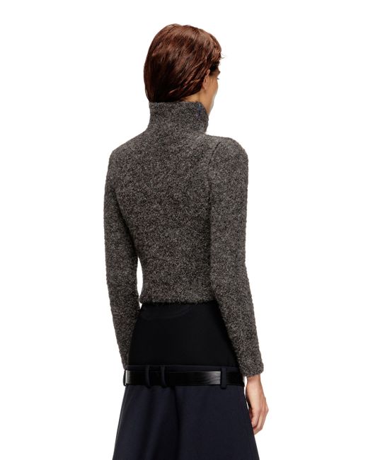DIESEL Zip Cardigan With Contrast Interior Black