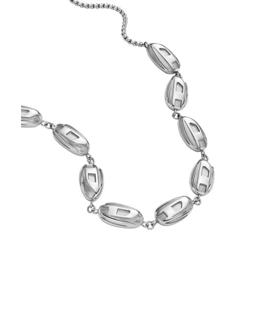 DIESEL Metallic Stainless Steel Chain Necklace