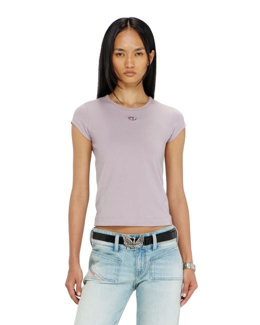 DIESEL Multicolor T-Shirt With Cut-Out Embroidered Logo