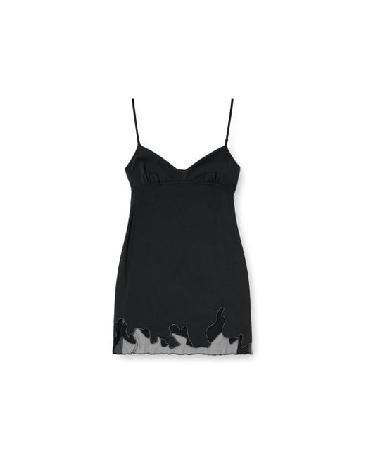 DIESEL Blue Nylon Mini Dress With Tulle Insert