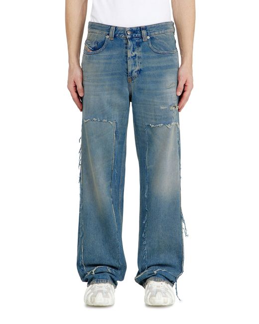 DIESEL Blue Relaxed Jeans Low Waist 2001 D-Macro, Medium, Button Fly for men
