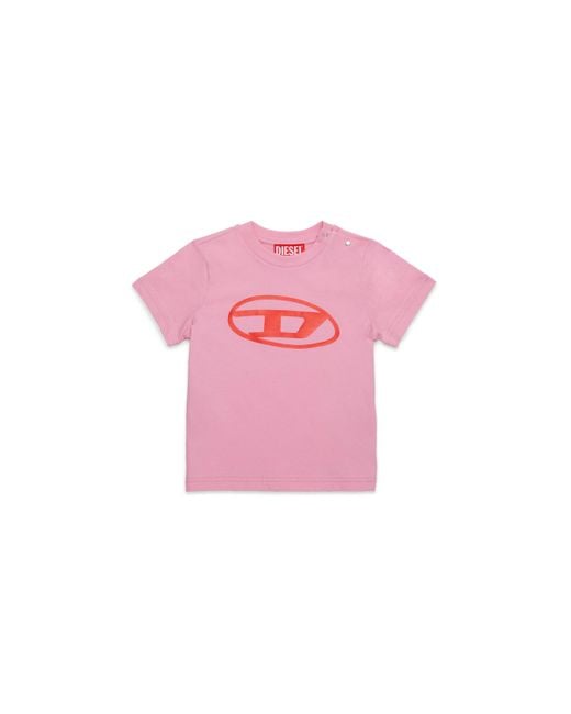 DIESEL Pink T-Shirt With Oval D Logo