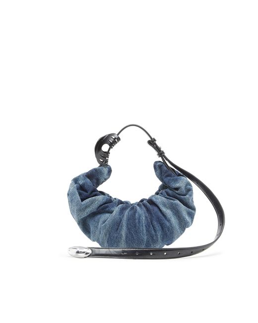 DIESEL Blue Grab-D-Small Scrunched Hobo Bag