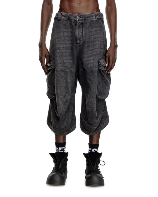 DIESEL Black Long Shorts for men