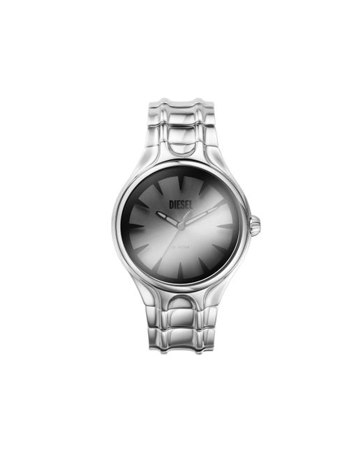 DIESEL Metallic Streamline Three-hand Stainless Steel Watch for men