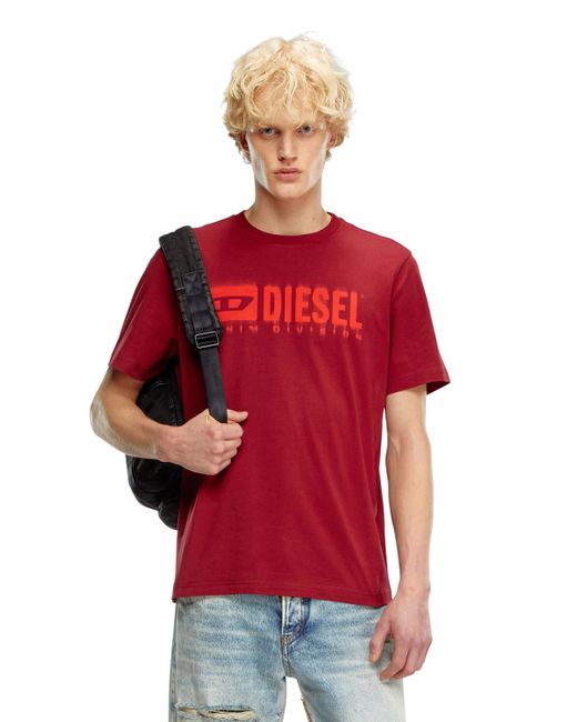 T-shirt avec logo effet flou DIESEL pour homme en coloris Red