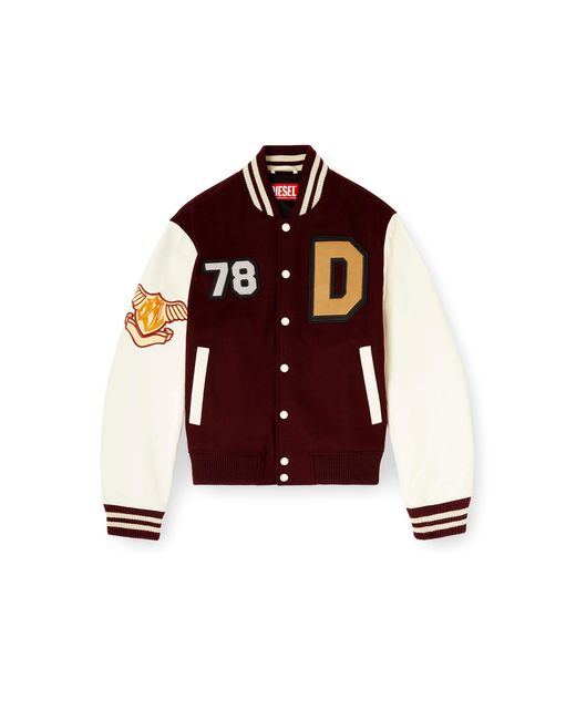 DIESEL Red Varsity Jacket for men