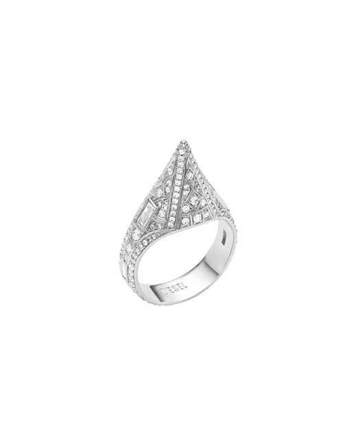 DIESEL White Tone Brass Band Ring