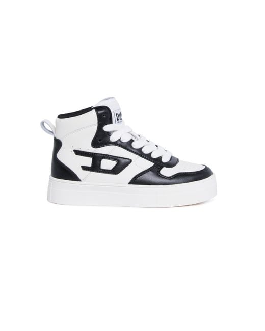 DIESEL Black High-Top-Sneakers Aus Perforiertem Leder