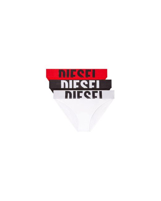 DIESEL Blue Three-pack Briefs With Cut-off Logo