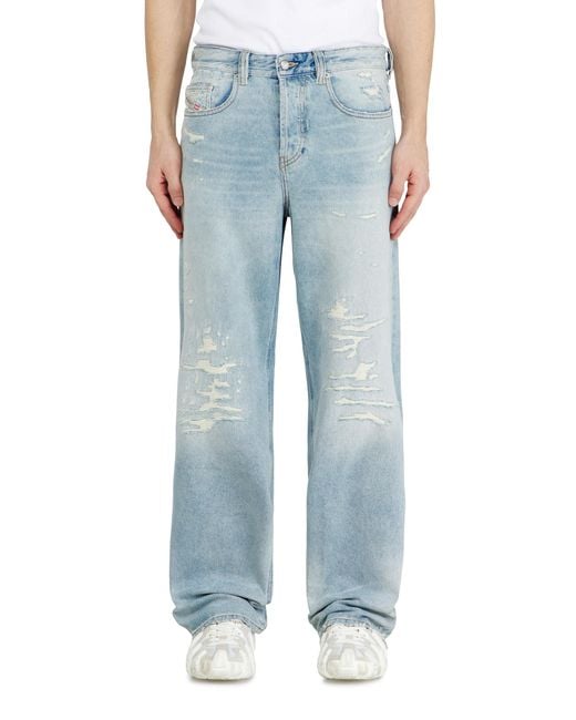 DIESEL Blue Relaxed Jeans Low Waist 2001 D-Macro, Light, Button Fly for men