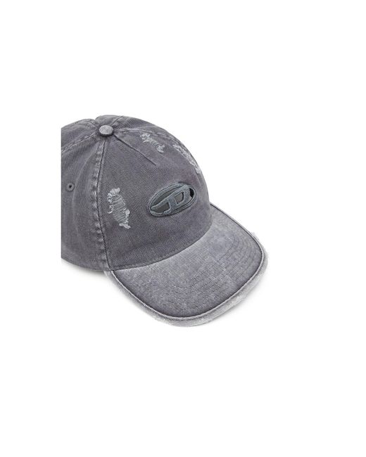 DIESEL Gray Baseball Cap for men