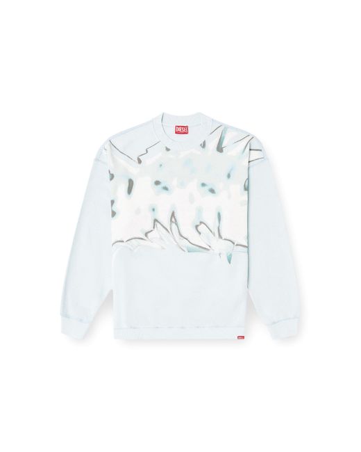 DIESEL Distressed Sweatshirt With Graffiti Print White