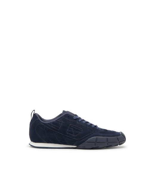 DIESEL Blue S-Pagodha-Quilted Suede Sneakers for men