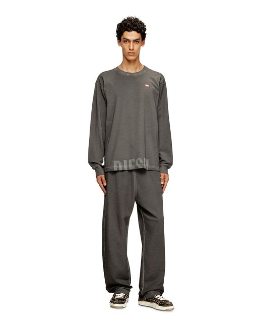 メンズ DIESEL 長袖Tシャツ Gray