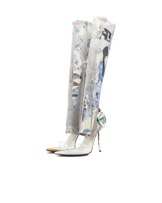 DIESEL White Hybrid Sandals With Graphic Print