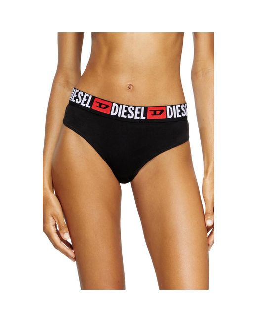 DIESEL Black 3-Pack Thongs With Logo Waist