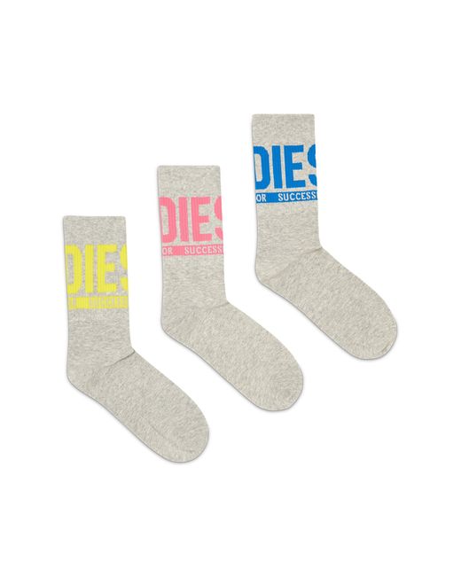 DIESEL White Three-Pack Of Logo Cuff Socks for men