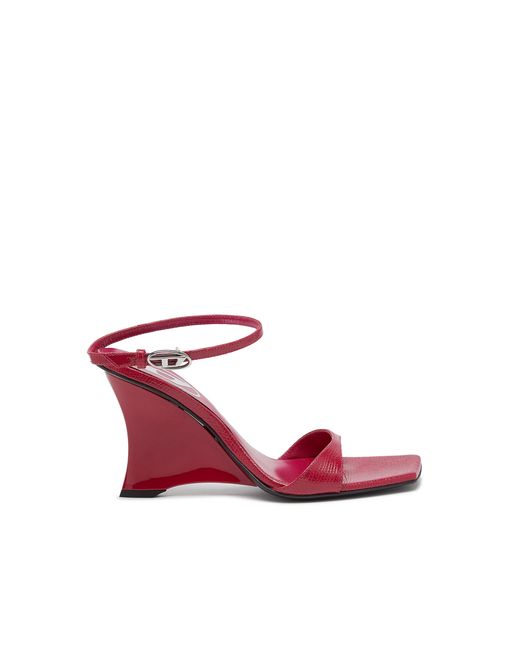 DIESEL Pink D-Amber-Wedge Sandals