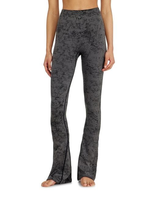 DIESEL Blue Fared Leggings With Utilitarian Print