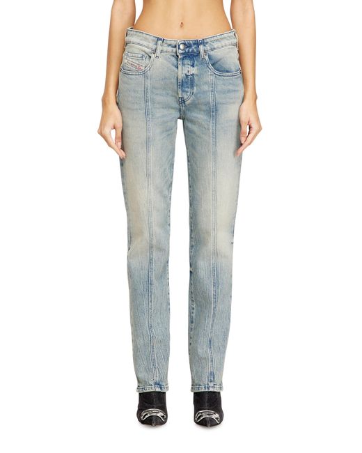 DIESEL Blue Regular Jeans Low Waist 1989 D-Mine, Light, Button Fly