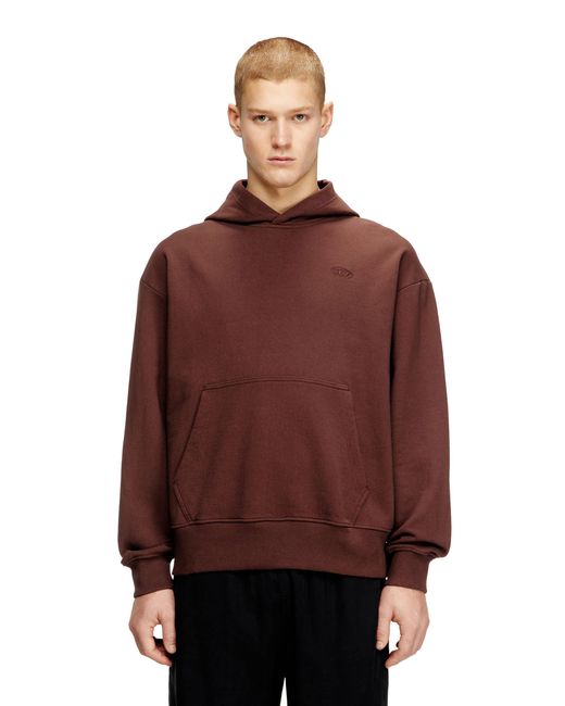 DIESEL Red Hoodie With Logo Embroidery for men