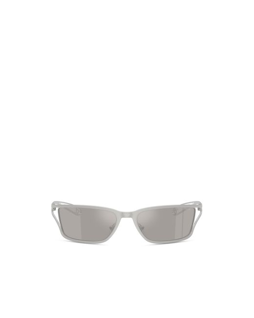 DIESEL White Rectangle Sunglasses