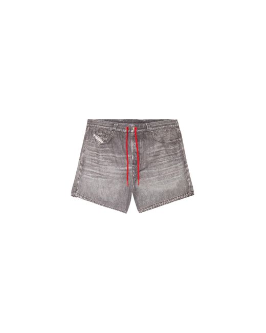 DIESEL Multicolor Mid-length Swim Shorts With Denim Print for men