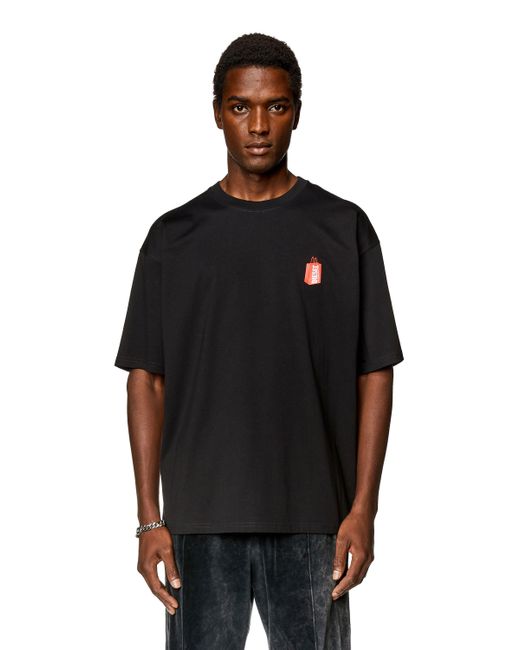 DIESEL Black T-shirt With Prototype Sneaker Print for men