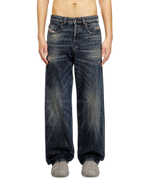 DIESEL Blue Relaxed Jeans Low Waist 2001 D-Macro, Dark, Button Fly for men