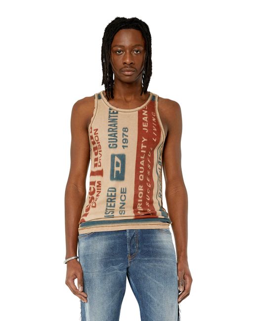 DIESEL Tank Top With Jacron Patch Print in Blue for Men Lyst
