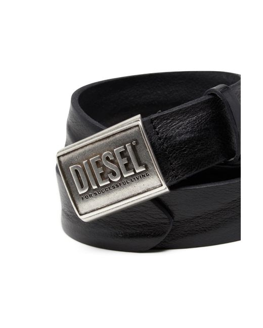 メンズ DIESEL レザーベルト Black