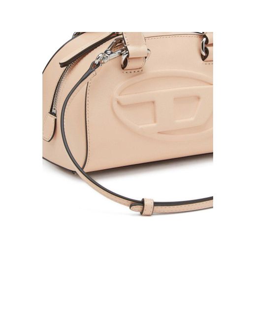 DIESEL Black Leather Mini Bowling Bag