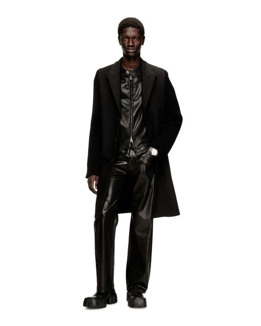 DIESEL Black Coat for men