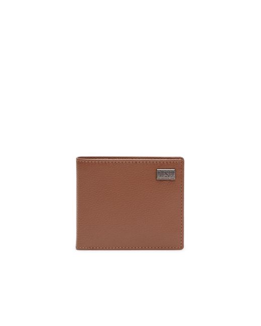 DIESEL Brown Bi-fold Wallet In Grainy Leather for men