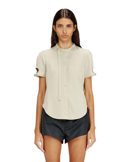 DIESEL White Short-Sleeve Biker-Detail Shirt